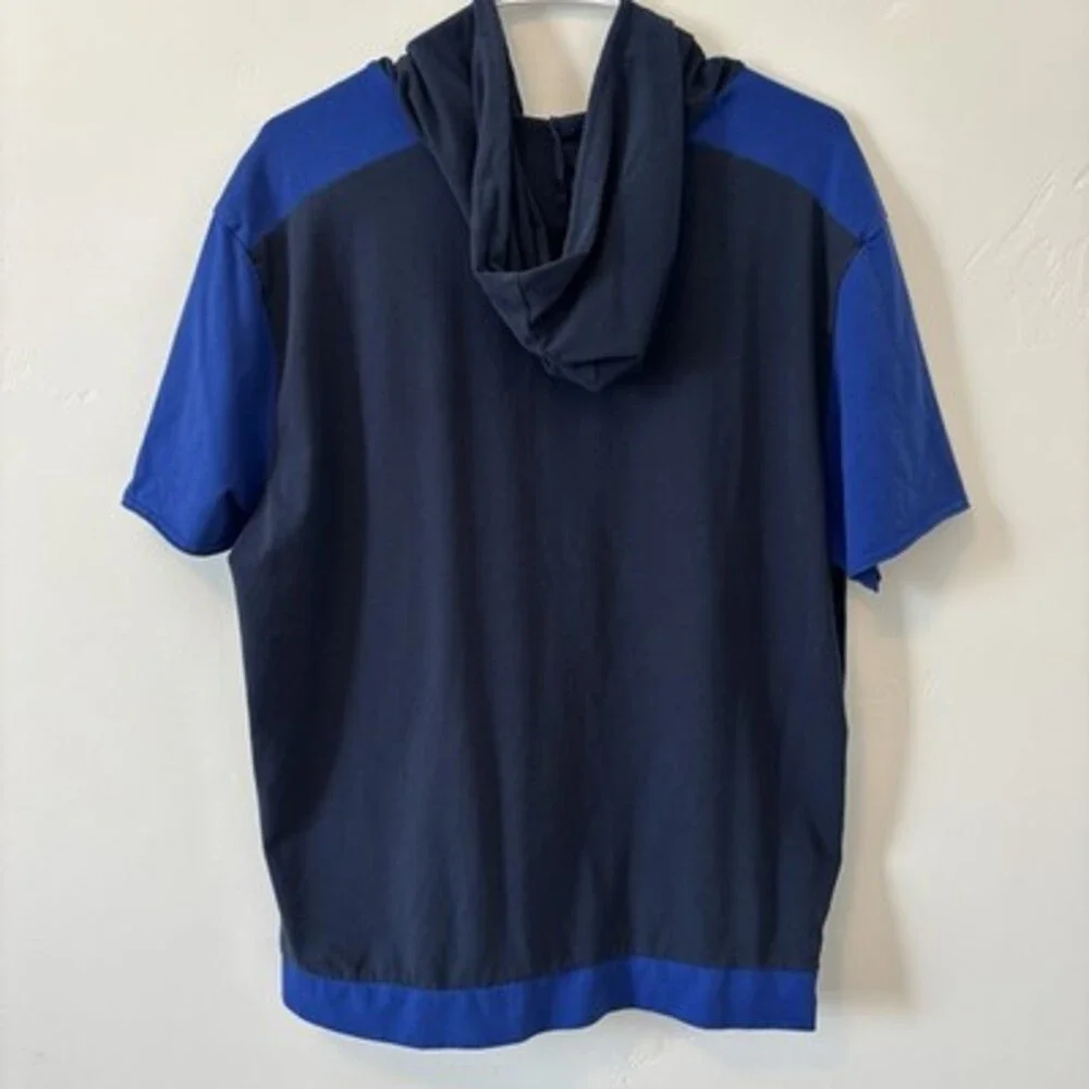 Calvin Klein Mens Blue Hoodie Shirt Large Short Sleeve Cotton